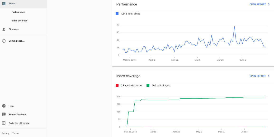 updated google search console